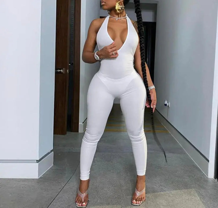 White backless jumpsuit | hourglass figure outfit | spandex – Tropii  Loungewear